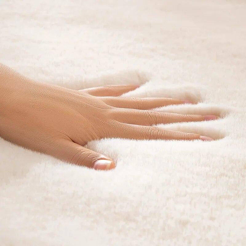 New Rabbit Plush Sofa Cushion Winter Style Anti-skid Thickened Sofa Cover Simple Modern Winter Light Luxury Style Cushion Cover