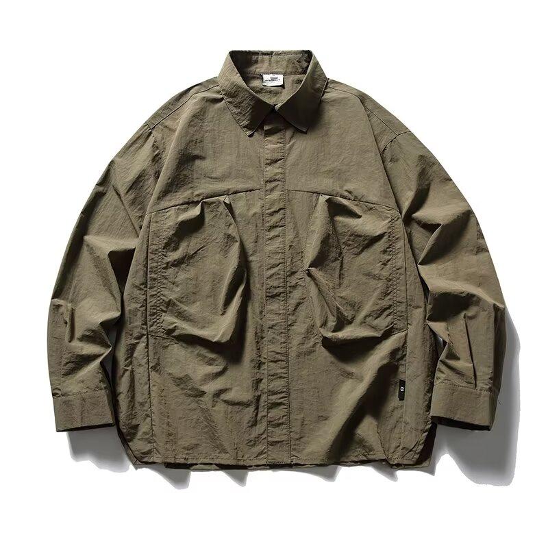 2024 Letter Long Sleeve Shirt Japanese Hong Kong Style Ins Loose Shirt Boys Summer Trendy Versatile Casual Coat