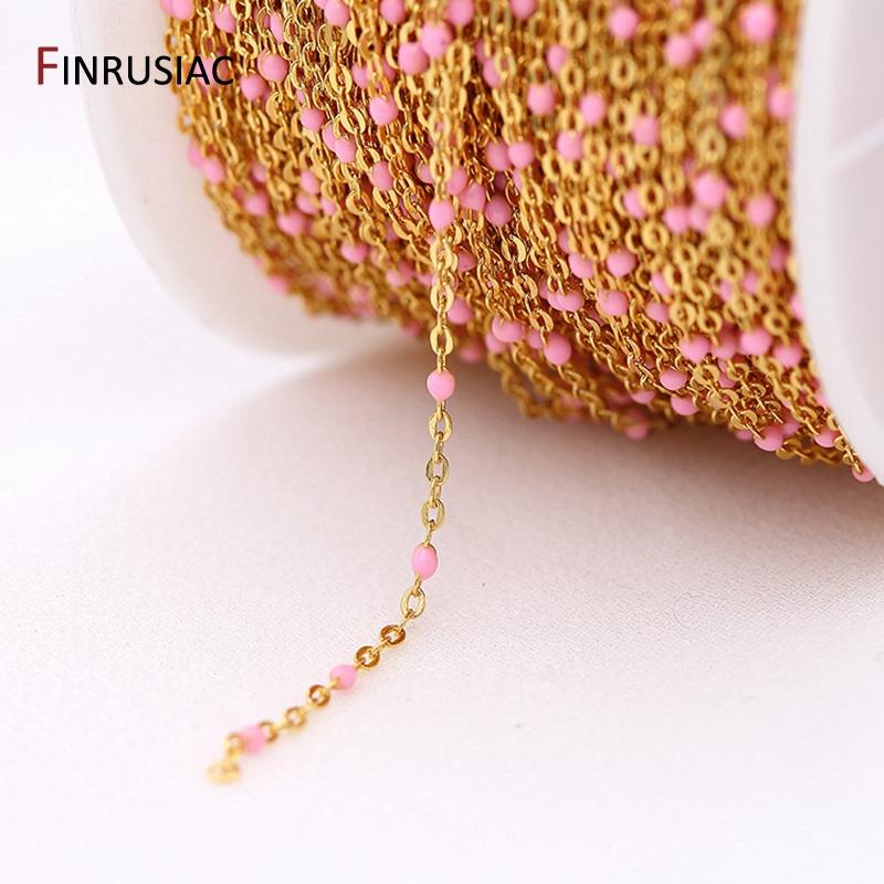 

Jewelry Making Supplies Multi color Beads Chain For DIY Bracelet Necklace Earrings Accessories 1.2mm Beads Metal Chain Wholesale Length 50cm