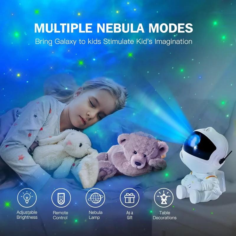 Led Star Galaxies Projector Night Light Astronaut Starry Sky Bedroom Room Decor Children'S Gift - Led Atmosphere Creating Lamp