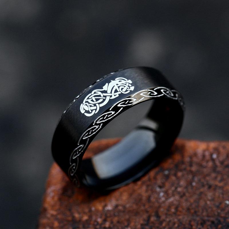 Vintage Silver Viking Rune Rings for Men Women Nordic Odin Amulet Stainless Steel Fashion Jewelry Simple Norse Style