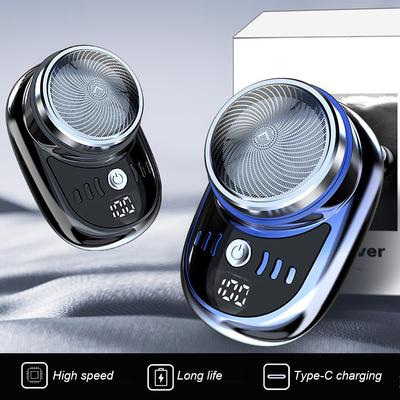 Men Mini Electric Travel Shaver with Digital Display Shaving Face Beard Razor Washable Painless Cordless Trimmer Portable Shaver