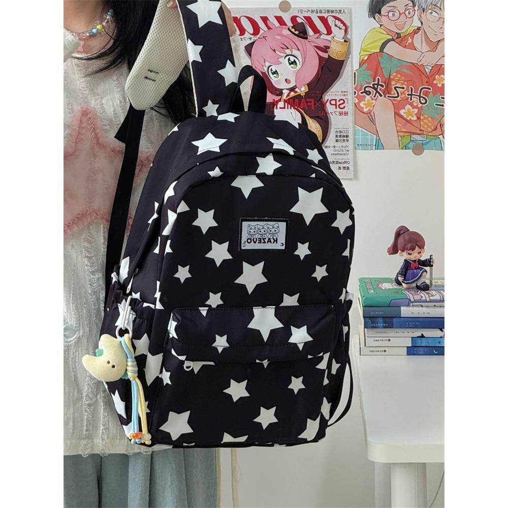 Schoolbag New Student Backpack Versatile Cute Star Backpack Girl College Student High Value Large Capacity Schoolbag