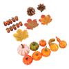 50 Pcs Fall Pumpkin Decor Set 30 Maple Leaves 10 Acorns 2 Pinecones 8 Pumpkins Artificial Gourd Fall