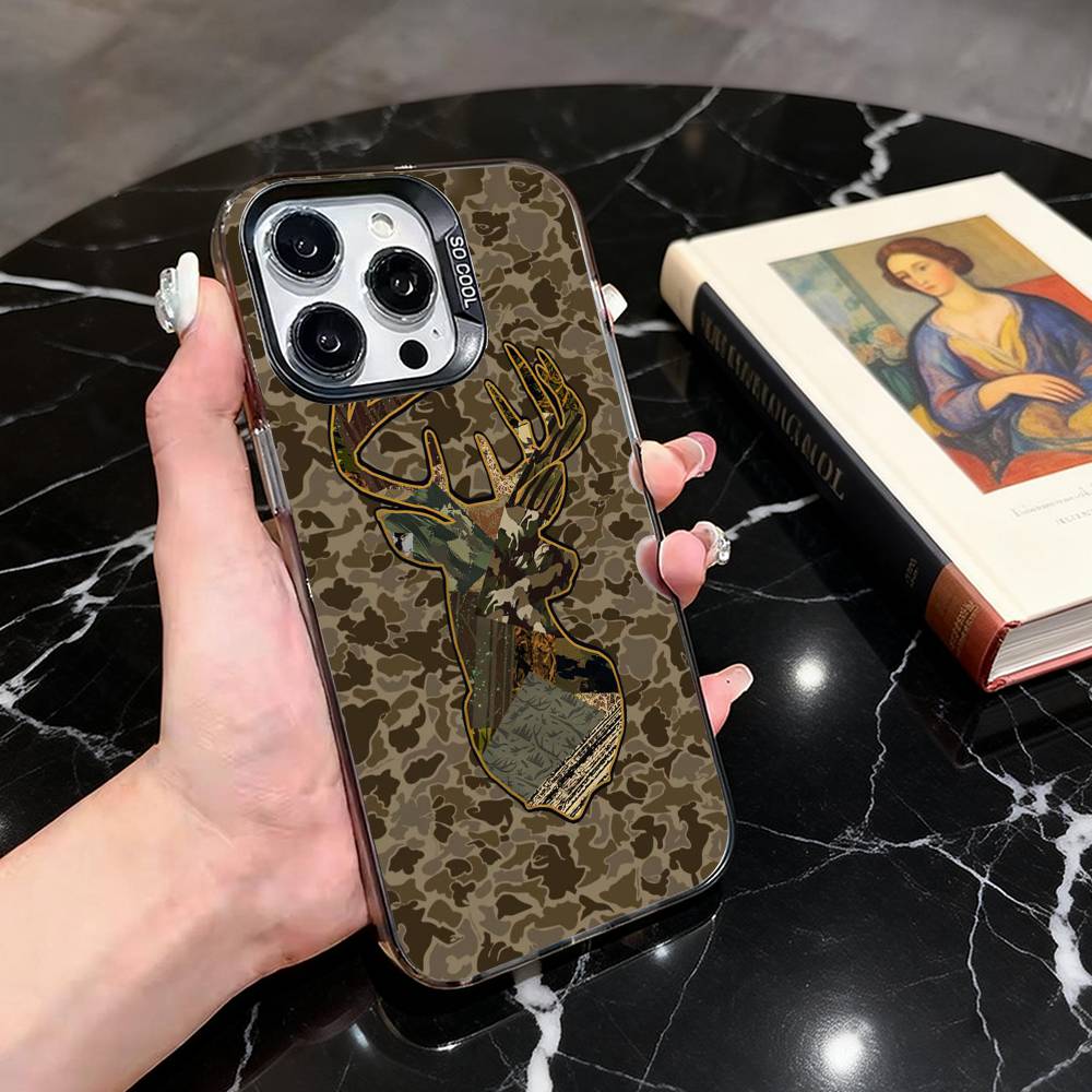 B-BrowningS Huntings-BH DEER Phone Case For iPhone 17,16,15,14,13,12,11 Plus,Pro Max,XS,Colorful Silver Black Cover