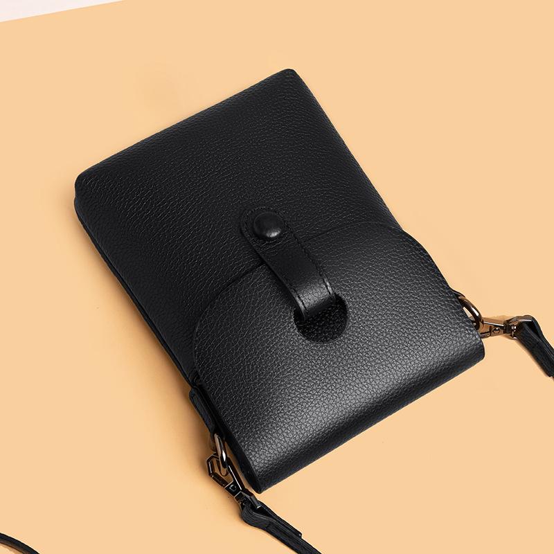 Leather mobile phone bag summer new trendy fashion cowhide shoulder messenger bag mini change bag