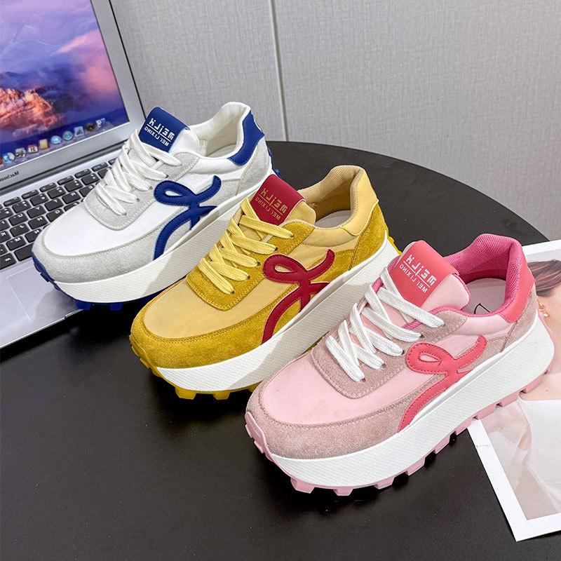 Platform-soled Forrest Gump Shoes Women's New Spring and Summer Breathable Sports Heightening Versatile Casual Dad Shoes