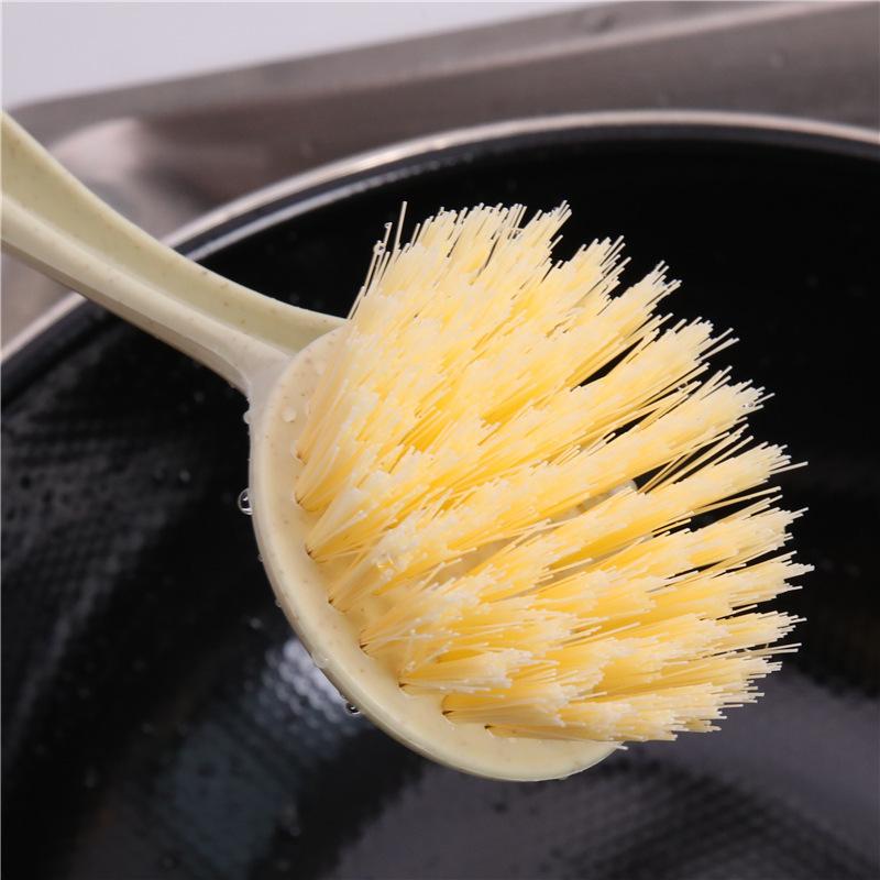 Decontamination long handle pot brush straw pot brush kitchen supplies household dishwashing pot brush stove cleaning brush pot brush