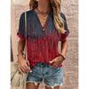 Maglietta da donna, maglietta estiva con scollo a V per donna, moda quotidiana, manica corta, casual, stampa 3D, abbigliamento femminile