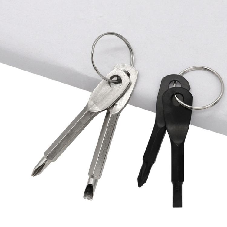 Portable Screwdriver Slotted Screwdriver Cross Shaped Small Screwdriver Keychain