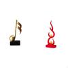 Harmonic Flame Resin Sculpture Creative Tabletop Ornament Modern Music Note And Fire Figurine