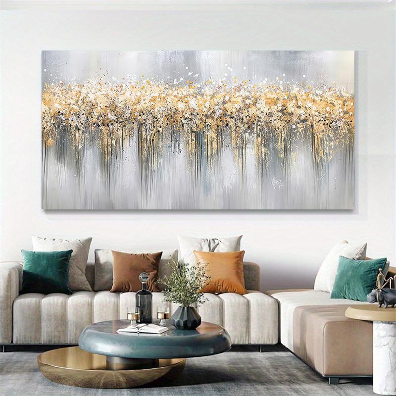 Abstract Gold Foil Floral Painting Thick Texture Canvas Painting Modern Wall Art Home Decorative Paintings For Living Room