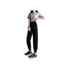 Solid Color Mid-Rise Drawstring Comfortable Breathable Versatile Cuffed Knit Sports Pants Women Bottoms Black YKLT110-1