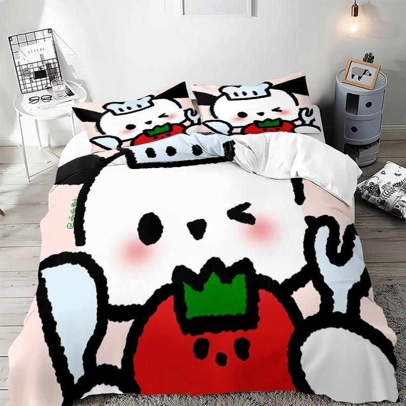 Sanrio Bedding Sets Pochacco Cartoon Comforter Cover Bed Cover Duvet Cover Pillow Case 2-3 Pieces Sets Kids Adult Size