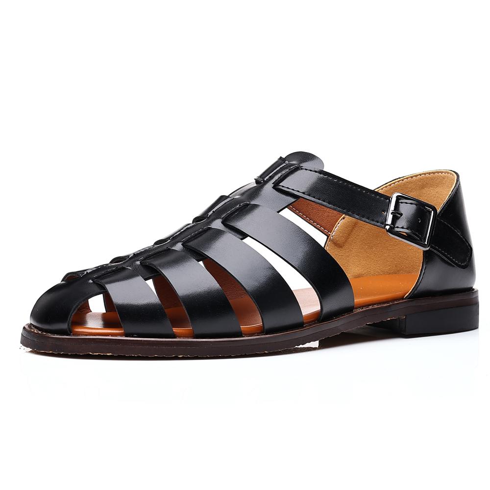 Summer New Men's Hollow Out Sandals Baotou Men's Casual Shoes Beach Shoes Outdoor Men's Flat Shoes Men's Camping Sandals