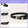 Elegant 2024 Love Letter Black Women's Thin Waist Belt For Fashionable Everyday Style