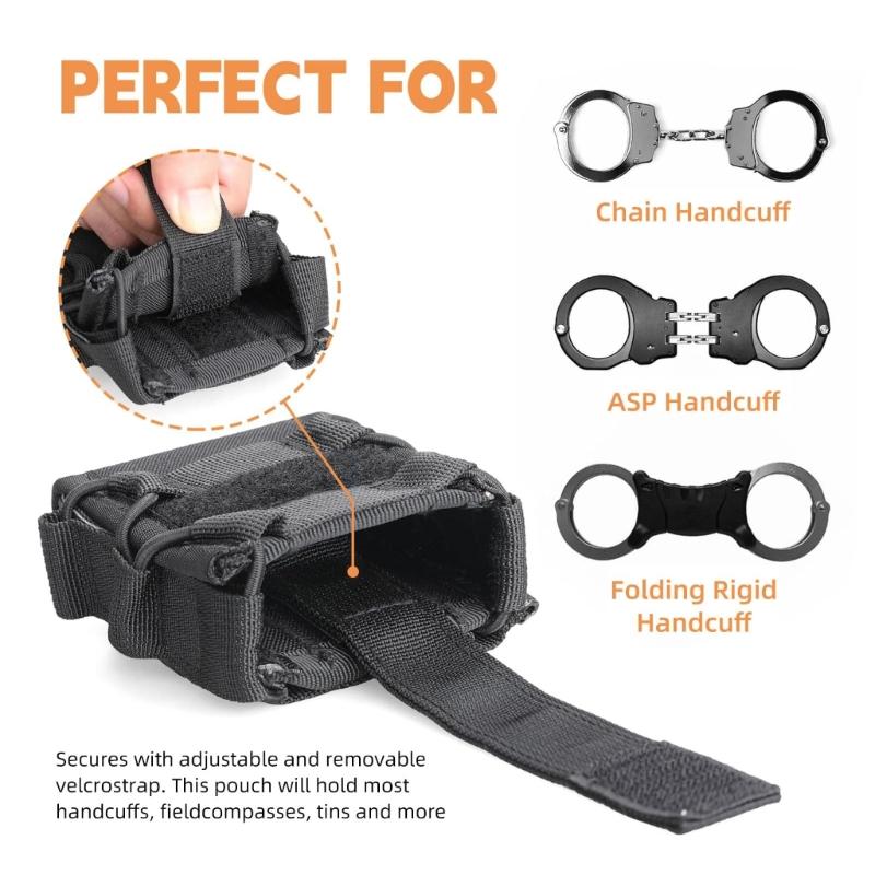 Handcuff Holder Nylon Polyester Fabric Handcuff Sleeve for Various Chain Types in Outdoor Operate