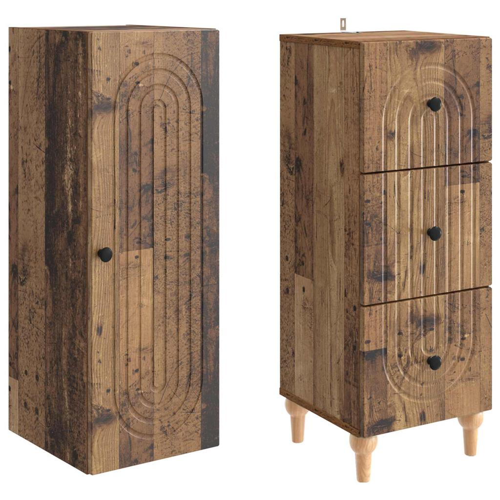 Cabinet Set 2 pcs 33 x 34.5 x 90 cm engineered wood