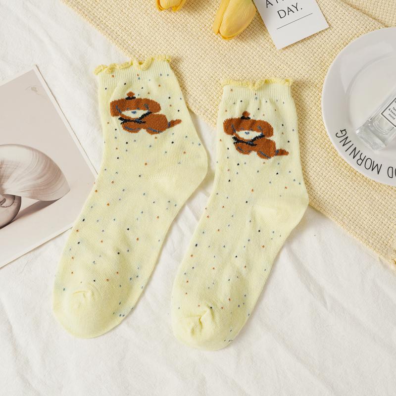 Women's Pile Socks Cute Socks for Women Spring and Autumn Mid-tube Socks Pure Cotton  Ruffled Long Socks