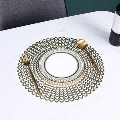 Round Placemats Hollow Out PVC Mats Table Coasters Heat Resistant Place Mats for Wedding