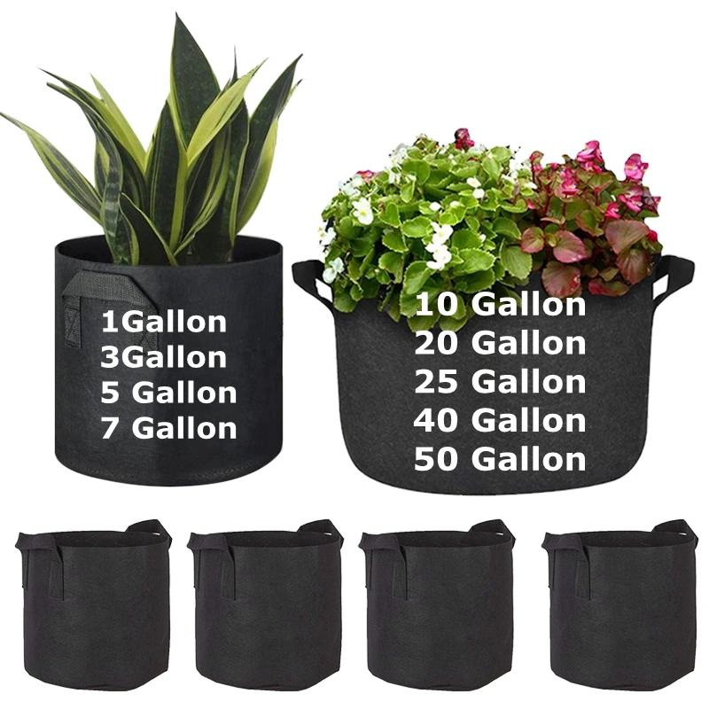 1/5Pcs 3/4/5/7 Felt Plant Gallon Grow Bags Planter Flower Planting Grow Pots Potato Vegetable Planting Containers Garden Tools