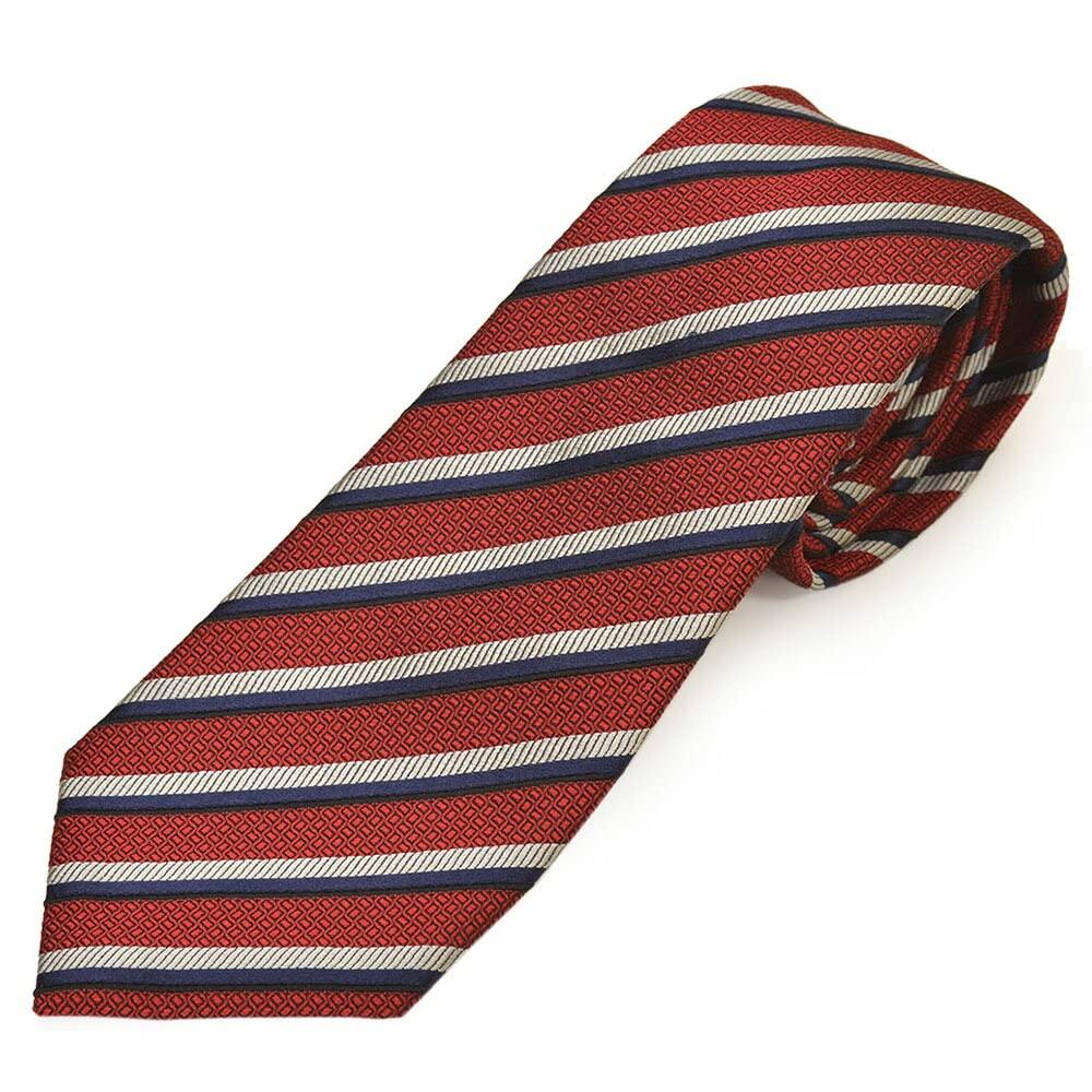 [Giorgio Armani] Мужской шелковый галстук в полоску Giorgio Armani (ширина 8см) ega22w010 2F910-03676 КАРДИНАЛЬНО-КРАСНЫЙ