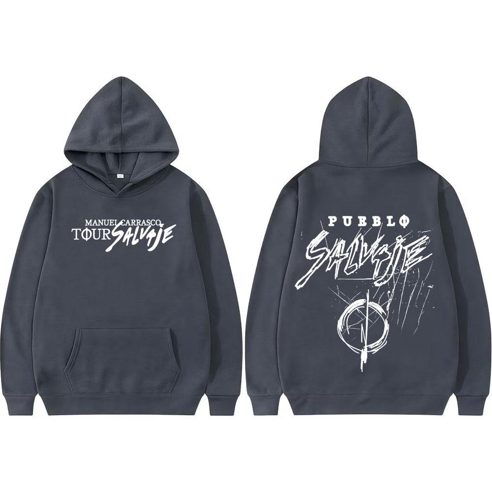 Rapper Manuel Carrasco Salvaje Tour 2025 Album Graphics Pullover Men Clothing Fashion Vintage Trending Hoodie Casual Sweatshirts