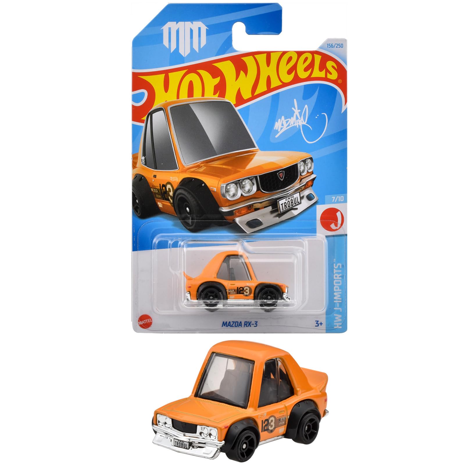Hot Wheels Mazda RX-3 Basic Car Toy Mini Vehicle Orange HXR07 Ages 3 and Up