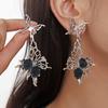 Dark Rose Butterfly Earrings for Women - Unique Design Black Rose Accessories