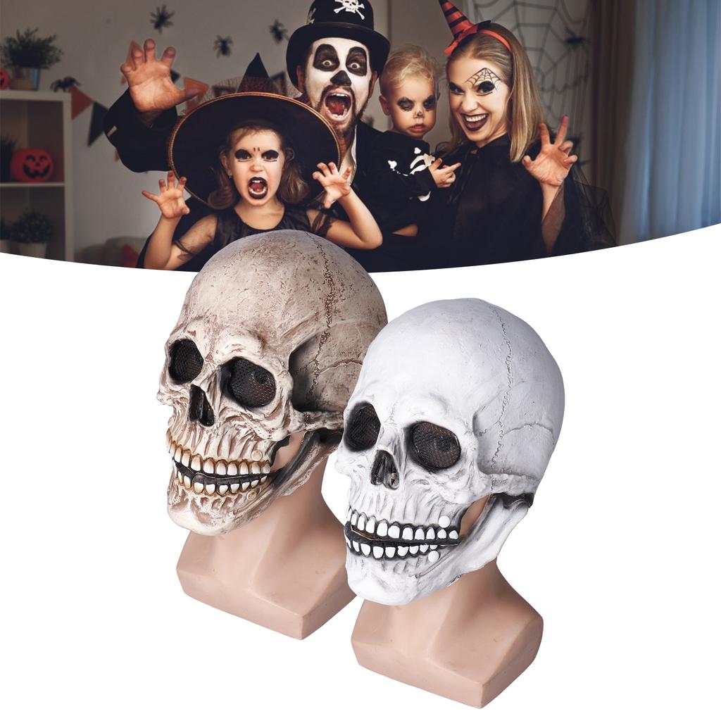 Cadılar Bayramı Kafatası Kaskı Lateks Hareketli Çene Tam Kafatası Kaskı Tatil Partisi Dekorasyonu Cosplay Cos