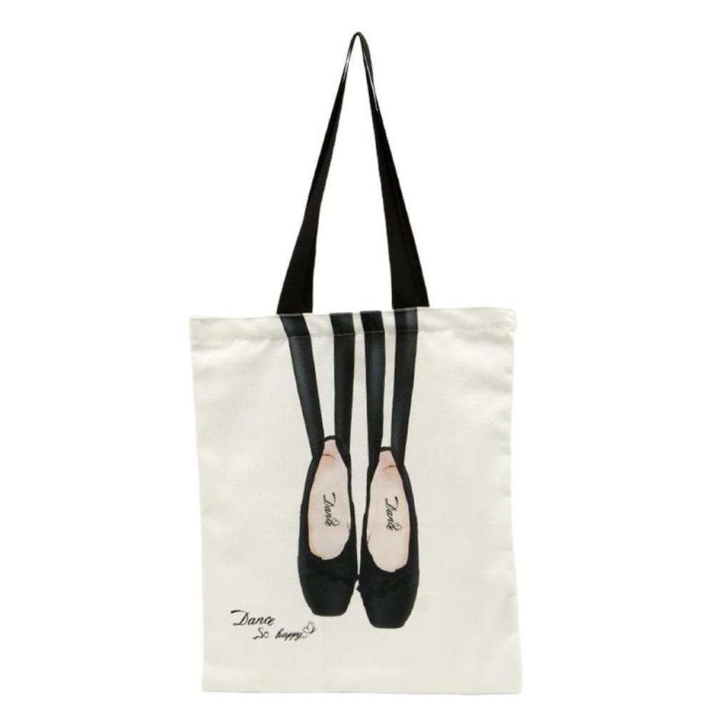 Large Capacity Ballet Shoulder Bag Canvas Mini Bag Pendant Toe Shoes Drawstring Bag Travel