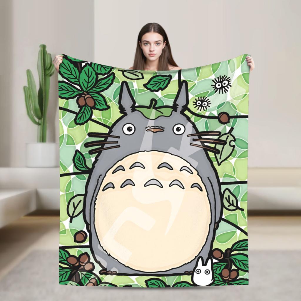 Traditional Nekobasu Japanese Blanket T-Totoros Travel Flannel Bedding Throws For Living Room Warm Bedspread Birthday Present