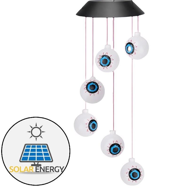

Halloween Wind Chime Ghost Eyes Led Solar Lights Courtyard Decoration Lamps