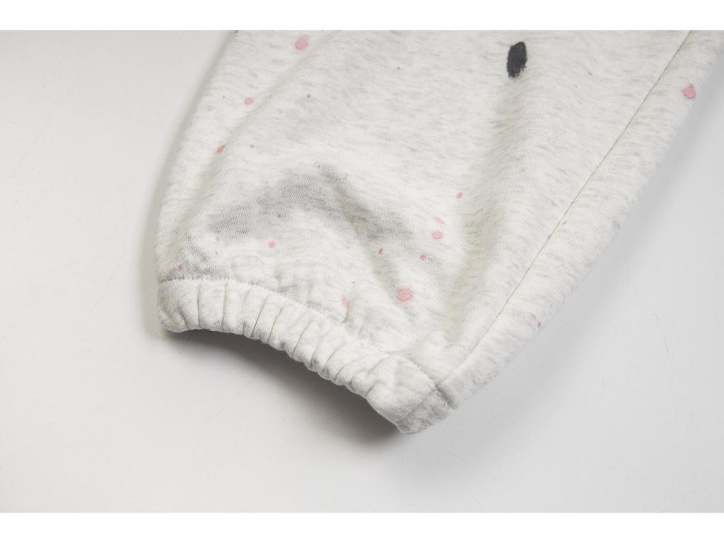 Ručně malované flekaté inkoustové patchworkové ležérní tepláky se stahovací šňůrkou, džínovina s mikro-rozšířenými nohavicemi, unisex dlouhé kalhoty