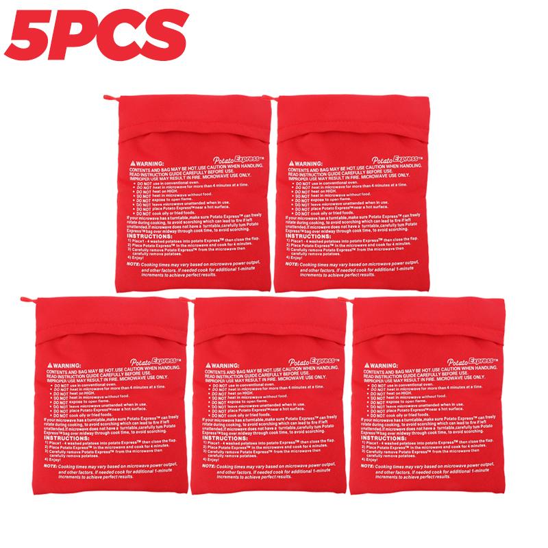 1-10pcs Microwave Potato Bag Reusable Roasted Potato Corn Pouch Microwave Baking Cotton Bag Portable Home Kitchen Cooker Gadgets