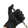 Cut-Resistant Gloves, Level 5 Stainless Steel Wire Anti-Knife Cutting And Abrasion Gloves, 1 Pair, Reinforced Black, One Size Fits All