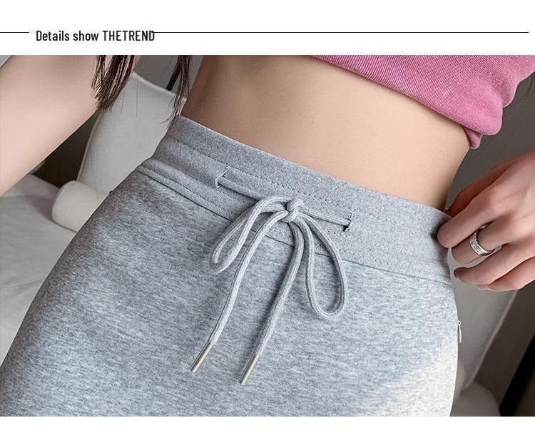 Women's Gray High-Waist Sporty Mini Skirt with Built-In Shorts - Spring/Summer A-Line Petite Skirt