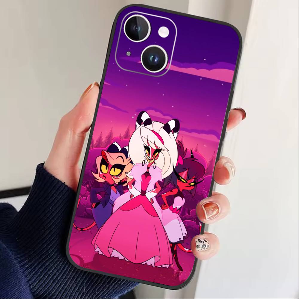 

D-Helluva Boss Phone Case For iPhone 17 16 15 14 13 12 Max Plus Silicone Black Cover iPhone16se4