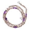 Natural Smoky Quartz Amethyst Gemstone Mix Smooth Beads Necklace 17" UB-4098 UB-4098