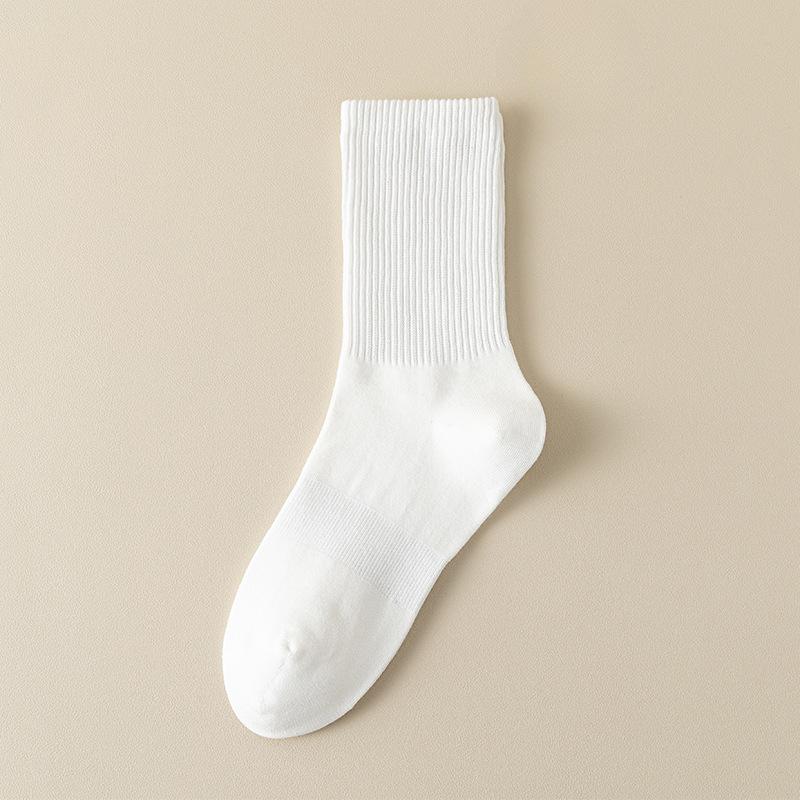 Female Autumn and Winter Solid Color Candy Color Waist Waist Sports High Tube Elastic Breathable Tube Cotton Socks