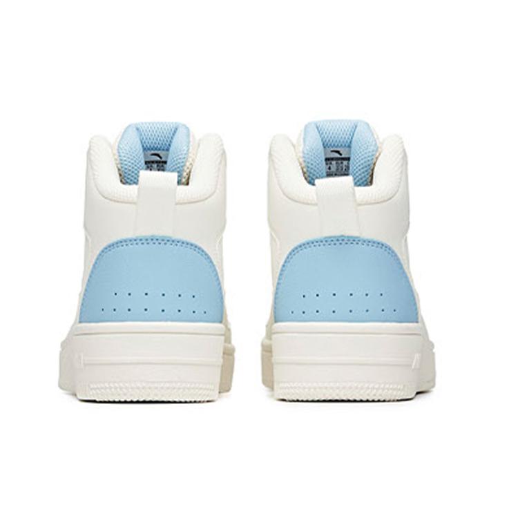 Anta Life Collection Cushioning Abrasion Resistant Lightweight High top Skateboard Shoes Women's White Blue 922038010-3