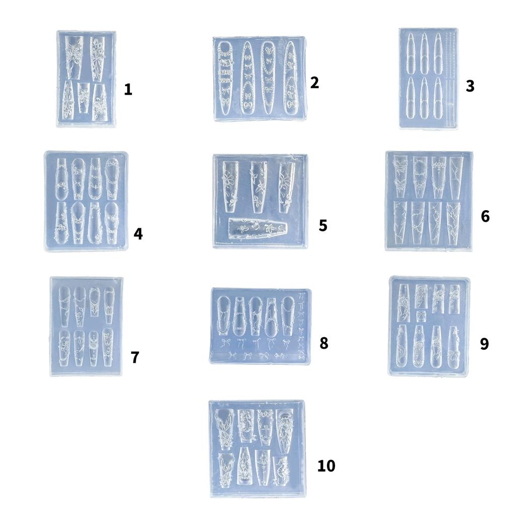 Flexible Nail Art Silicone Molds Create Flower Bowknot Charms For Professional Nail Design And Jewelry Making