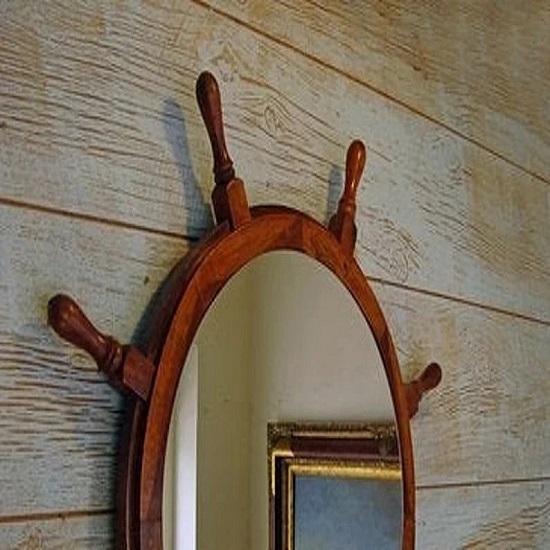 91.44 Cm  Nautical Ship Wheel Wall Mirror Wall Hanging Captain Boat Pirate Home Office Decor Gift