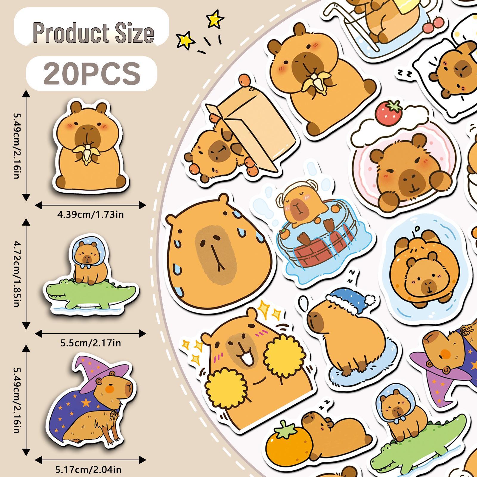 20 Capybara Cartoon Magnets: Cute Animal Refrigerator Decor, Waterproof & Soft Magnetic Stickers