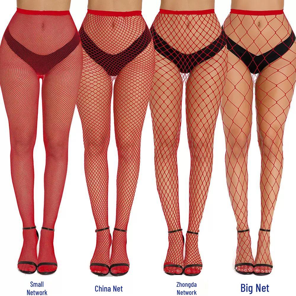 European & American High Elastic Fishnet Stockings - Sexy Black Hollow Grid Pantyhose In Large, Medium, Small Sizes