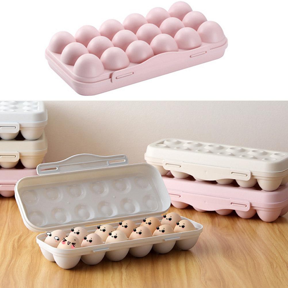 2Pcs Egg Organizer 18 Hole Plastic Storage Box Refrigerator Friendly Size Stackable Freshness Preserving Egg Container Anti