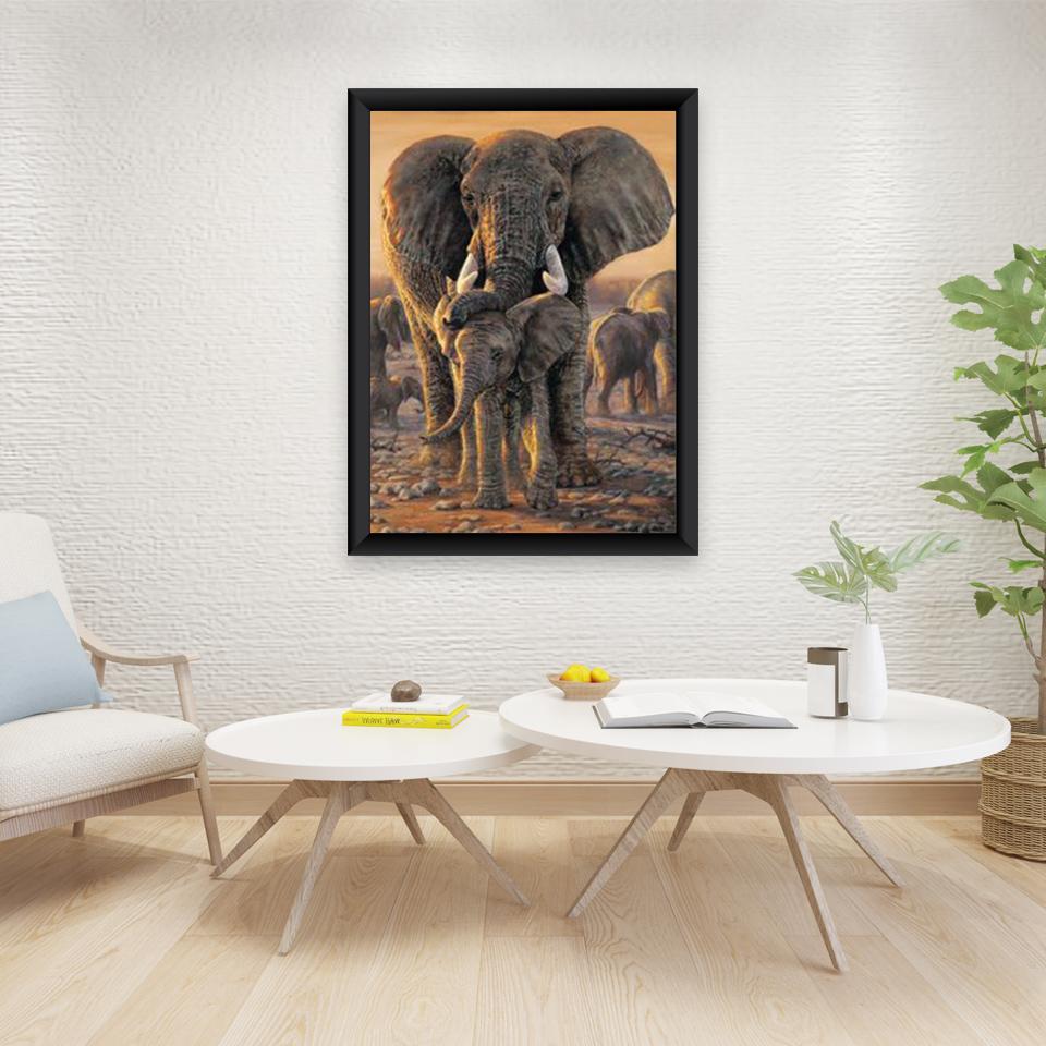 Elephant DIY 5D Diamond Painting Full Round Drill Animal Diamond Rhinestones Christmas Gift Mosaic Wall Art Home Decor