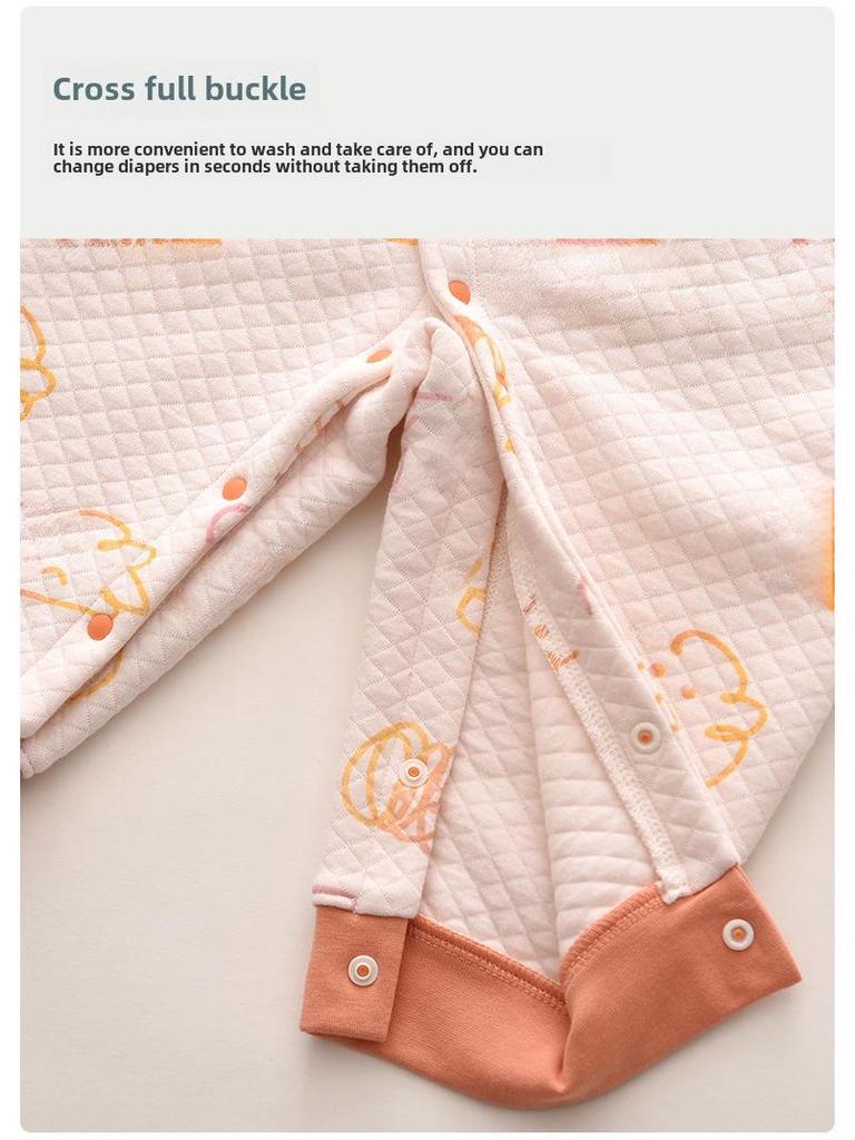 Newborn Baby Autumn and Winter Pajamas: Padded Romper and Crawling Clothes