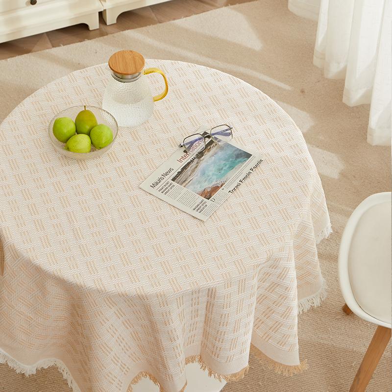 Weiße Französische Tischdecke Leichter Luxus Baumwolle Leinen Runde Tischdecke Rechteckig Stand Teetisch Stoffkunst Hochzeit Geburtstagsdekoration