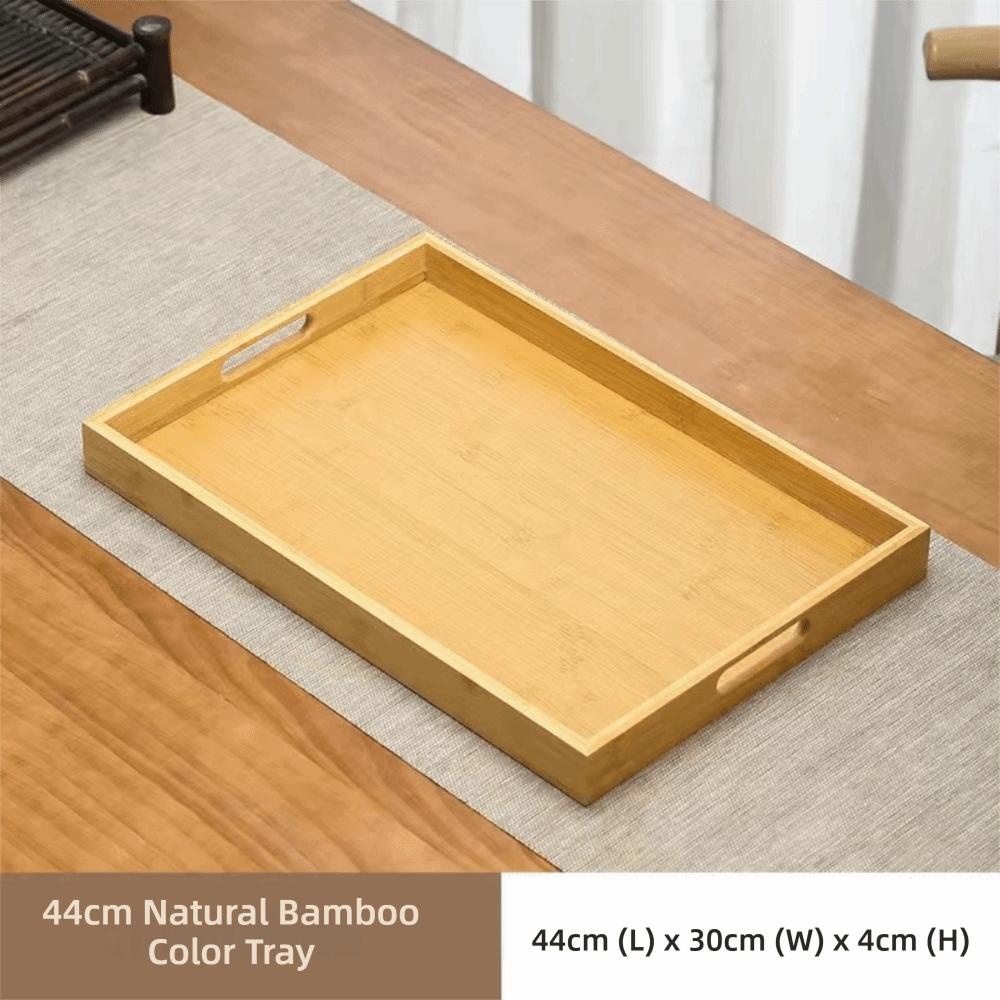 Rectangular Bamboo Wooden Tray With Handle Dessert Pallet Decorate Tray Serving Tray Coffee Table